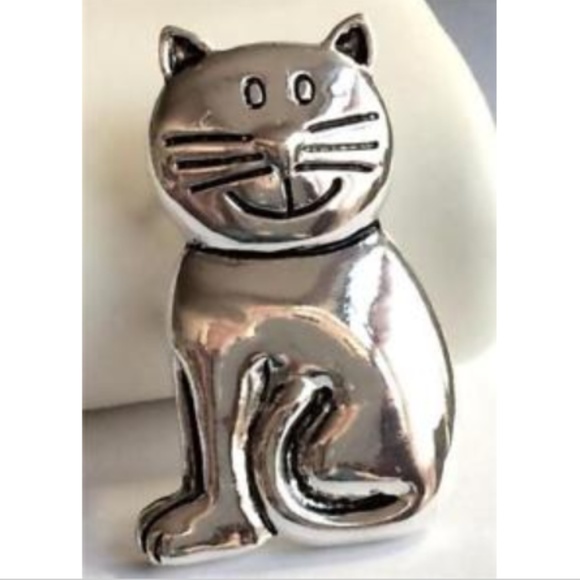Silver Cat Lady Pin Brooch Necklace Pendant Kitten Crazy Cat Lady Gift Kitty - Picture 1 of 8